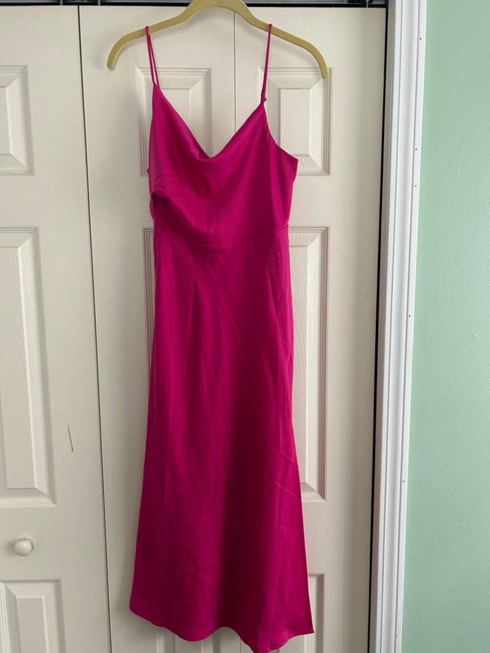 Women’s Fuchsia Slip Dress with Spaghetti Straps